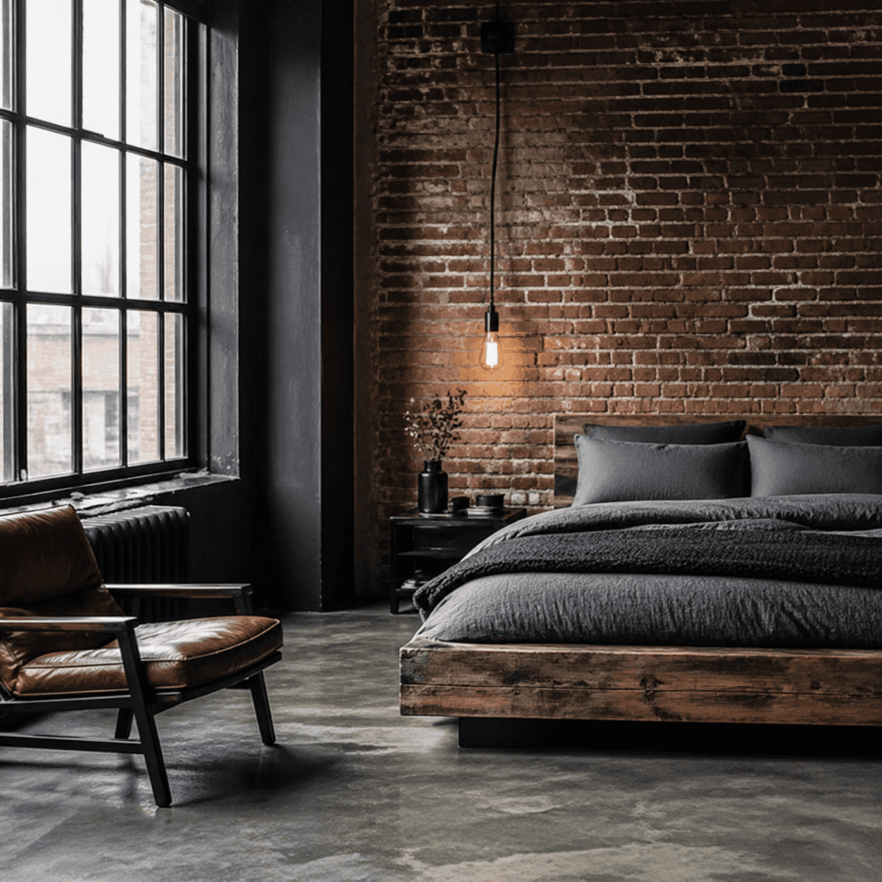 Industrial style room render