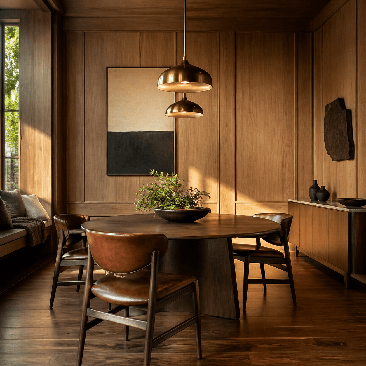 Warm Wood style room render